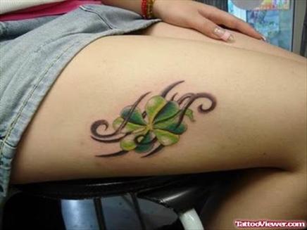 tribal tattoo green and brown